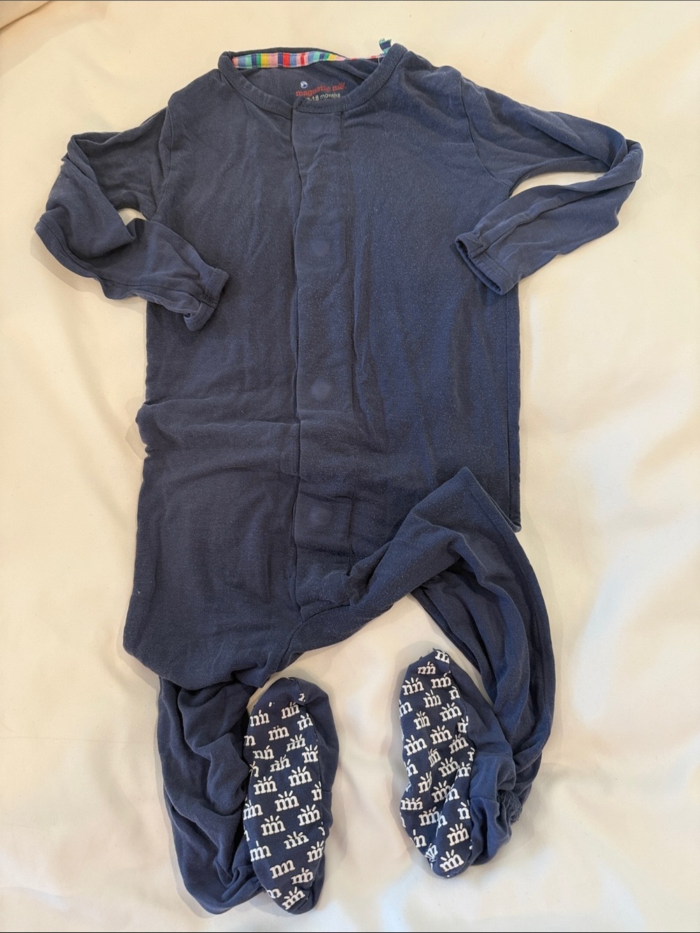 Magnetic Me Navy Blue Boys' Footed modal  Pajamas